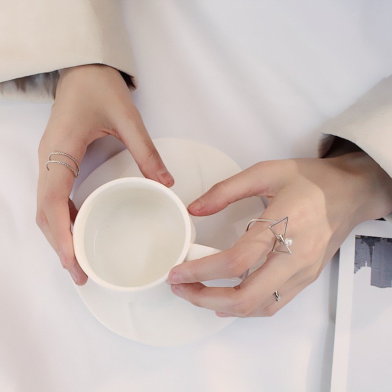 Bộ Nhẫn Hở Bằng Kim Loại Thiết Kế Hình Học Có Thể Điều Chỉnh K