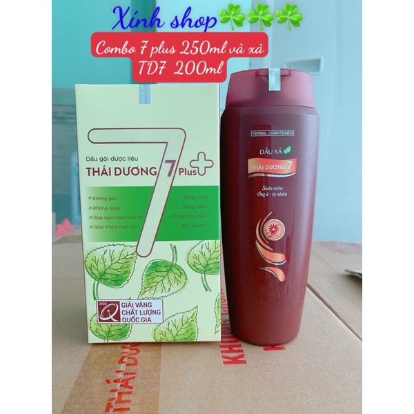 Hot HOT ☘️☘️ COMBO DẦU GỘI THÁI DƯƠNG 7 PLUS 250ml  VÀ DẦU XẢ THÁI DƯƠNG 7 chai 200ml ( hàng chính hãng ) giảm giá mạnh