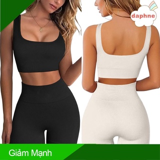 Set áo bra kèm quần short lưng cao không đường may tập thể thao t