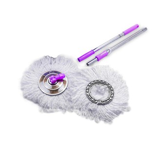 Cây lau nhà Chính hãng Easy Mop  2 đầu bông lau(bàn xoay bằng Inox)