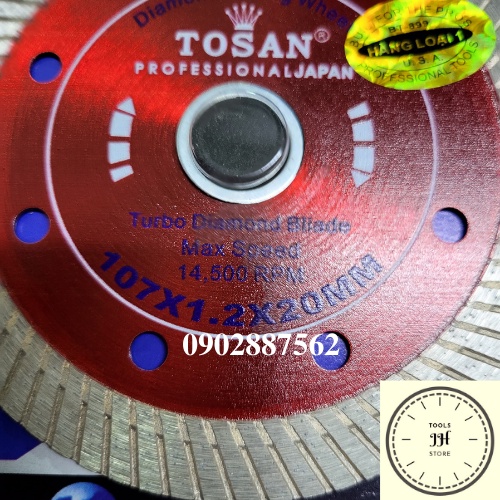 lưỡi cắt gạch đa năng TOSAN 107x1.2x20mm hàng chính hãng (khô nước đều dùng được)