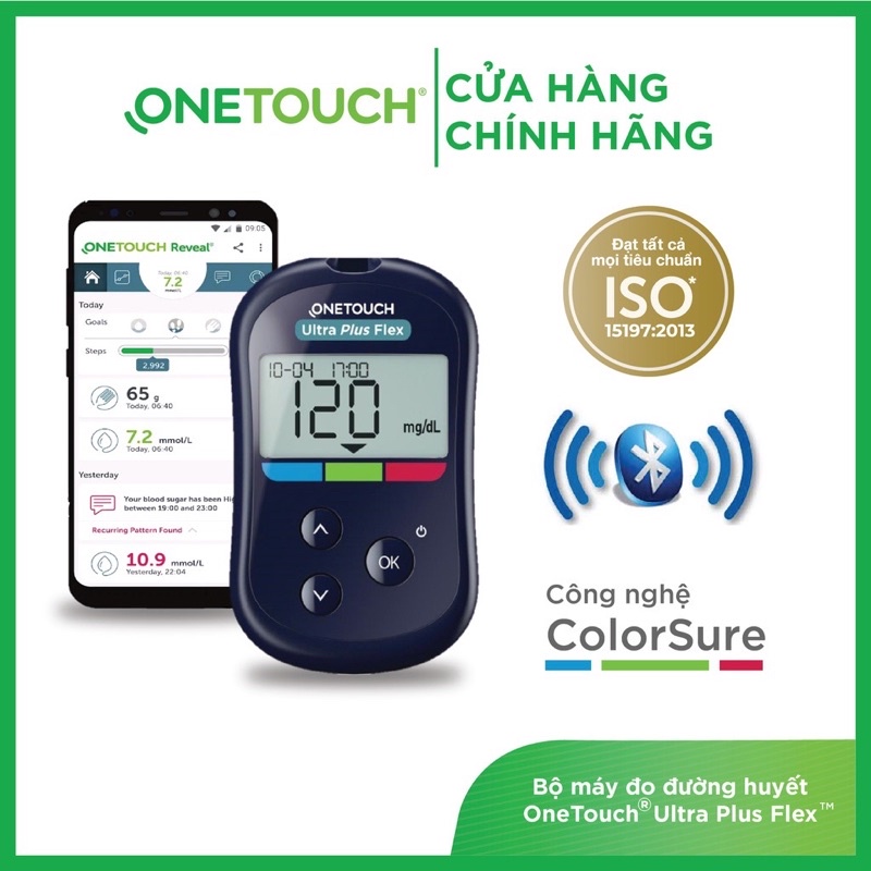 MÁY ĐO ĐƯỜNG HUYẾT ONETOUCH ULTRAL PLUS PLEX made in Thuỵ Sĩ