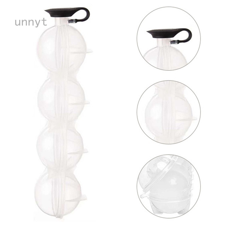 Khay Làm Đá Bi Tròn 4 Ngăn Bằng Silicone DIY Đa Ứng Dụng