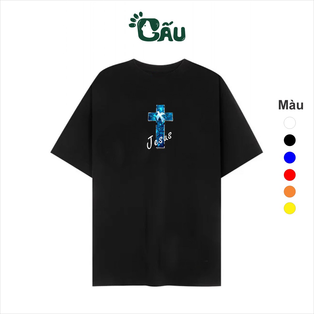 Áo thun tay lỡ G1SHOP vải coton dày dặn, co dãn, form rộng - Jesus Cross