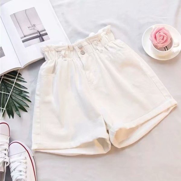 Quần short jean SUGEMIUSI lưng cao thời trang trẻ trung dành cho nữ