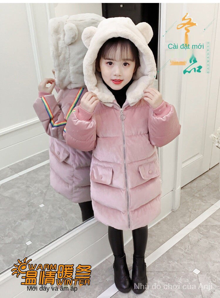Winter clothes for girls Cotton Thick Long Winter Children Style Cotton Jacket Coat