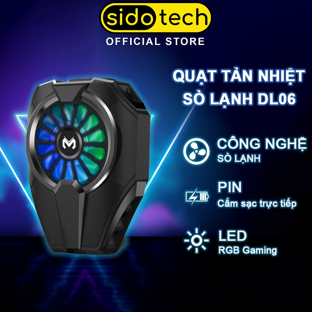 Quạt tản nhiệt sò lạnh SIDOTECH MEMO DL06 LED RGB gaming công nghệ sò lạnh làm mát nhanh hạ nhiệt độ sâu cho game thủ