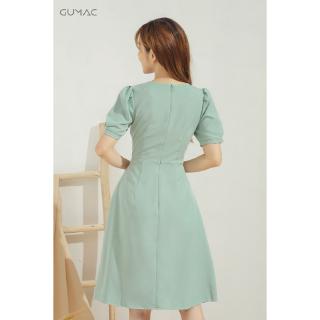 Đầm tay phồng đính hoa DA626 GUMAC