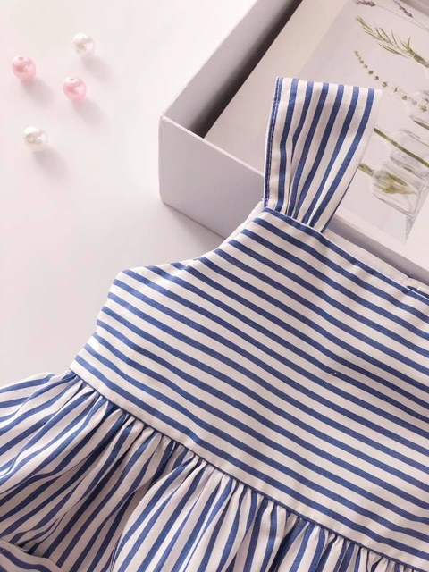 VÁY NECK&NECK SỌC XANH ĐEN 18m- 11Y