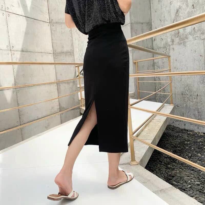 Chân váy bút chi dáng dài xẻ sau,chất umi cao cấp co giãn 4c cực thoải mái cho nàng | BigBuy360 - bigbuy360.vn