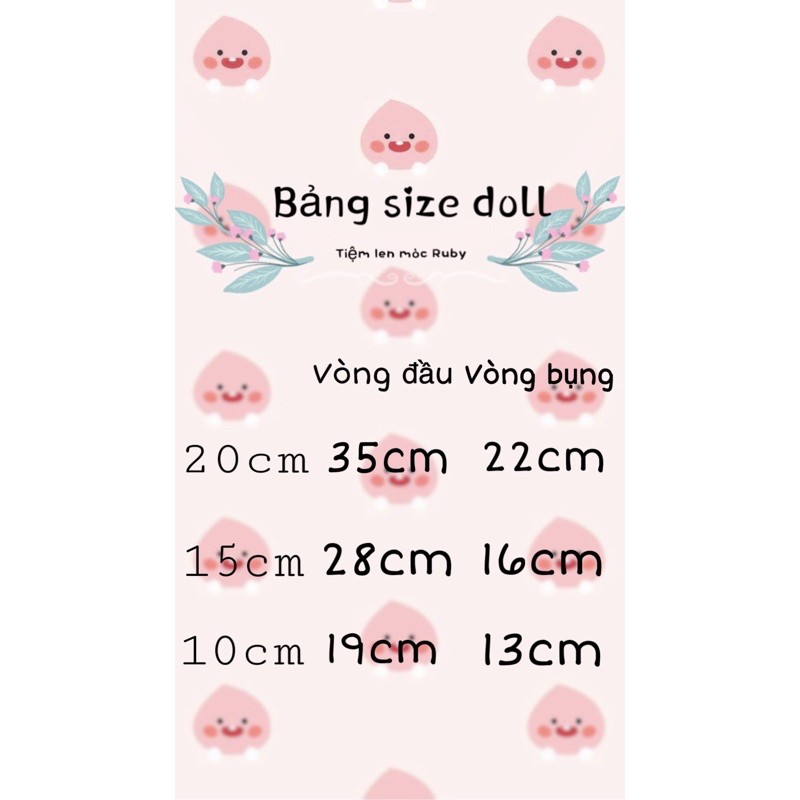 Nón cupcake doll 10,15,20cm