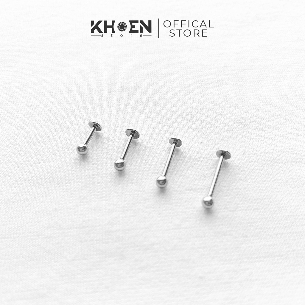 (1 Chiếc) Khuyên tai Hạt bi chân dẹp vị trí môi, tragus, forward helix - Khoen Store