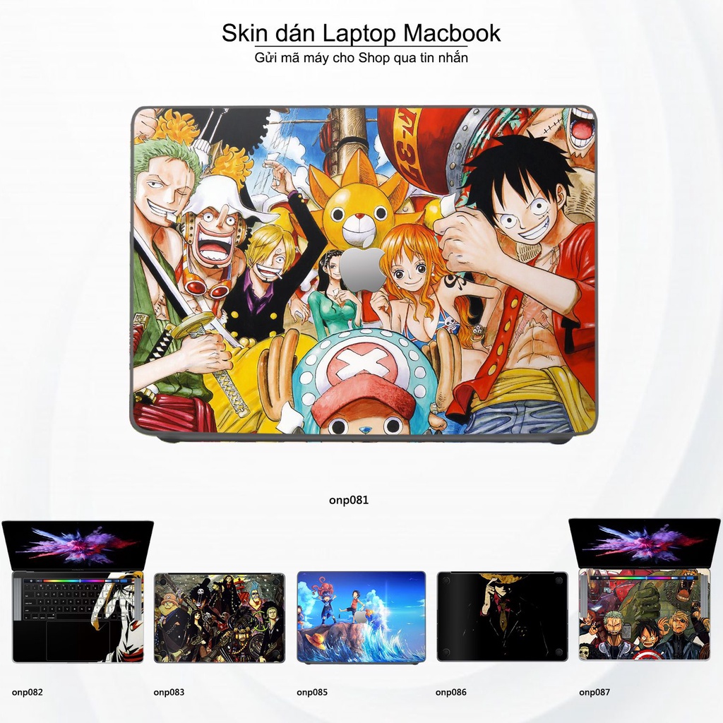 Skin dán Macbook mẫu One Piece (đã cắt sẵn, inbox mã máy cho shop)