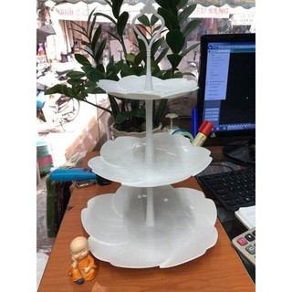 Khay phíp 3 tầng tròn đựng bánh kẹo