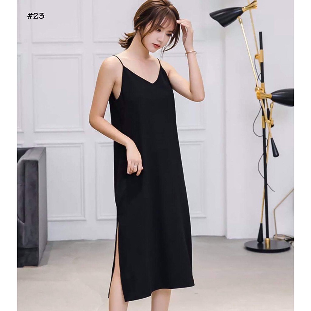 [Mã BMLT35 giảm đến 35K đơn 99K] Váy 2 dây chất đũi lụa trơn basic nữ Zinti Store HD01