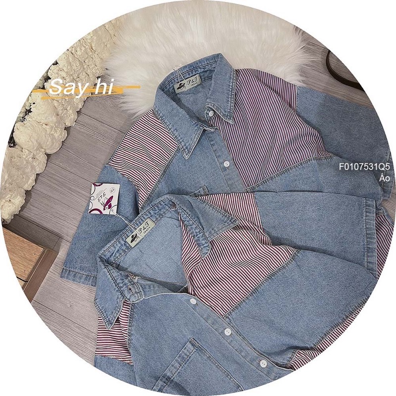 Áo sơ mi jeans croptop tay ngắn dễ thương nhiều mẫu VIENS STORE