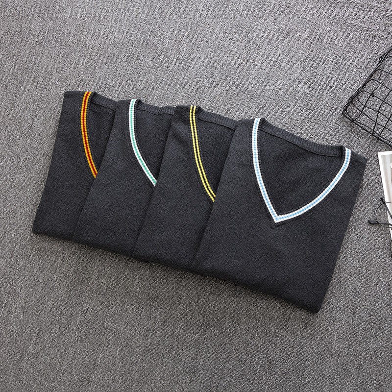 Áo Sweater Dài Tay Cổ Chữ V Phong Cách