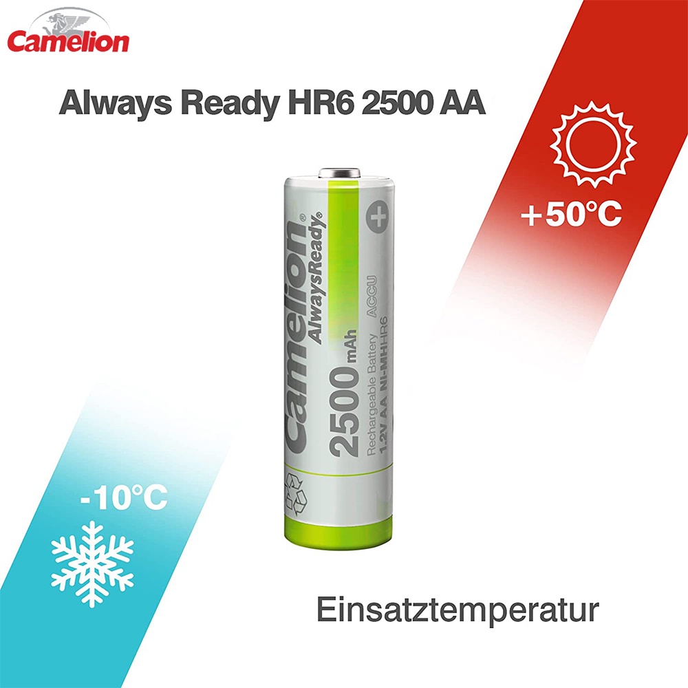 Pin sạc Camelion AA 2500mAh - Camelion AA AlwaysReady Ni-MH Rechargeable