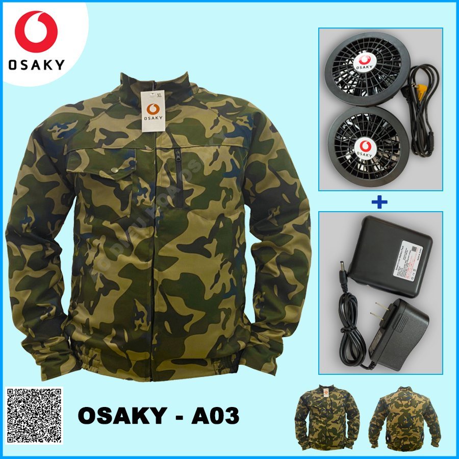 Áo Điều Hòa OSAKY Nhật Bản Có Quạt Làm Mát, Áo Khoác Đi Nắng Nam Nữ Chống Nóng Chính Hãng