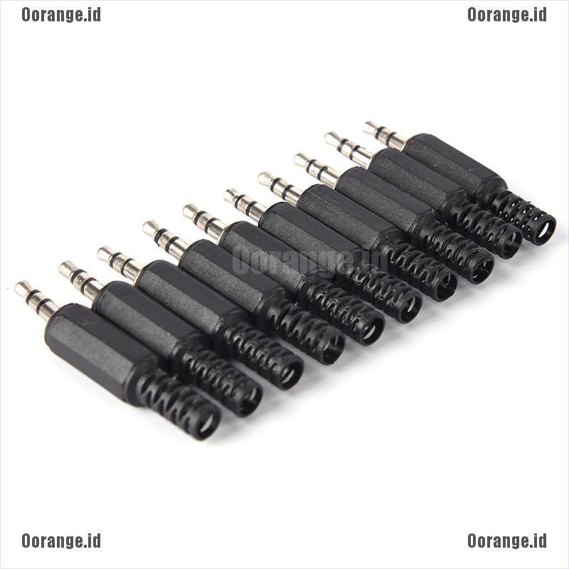 Bộ 5 Đầu Cắm Âm Thanh 3.5mm 1 / 8 Màu Đen Chất Lượng Cao