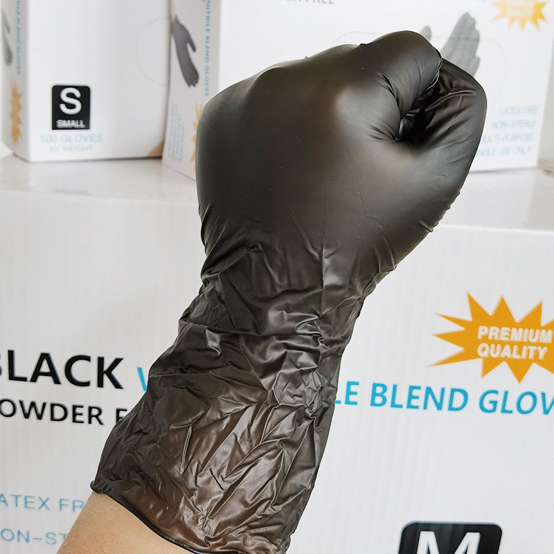 Găng tay y tế đen siêu dai, không bột (chuyên dụng trong phun xăm, spa,...)
