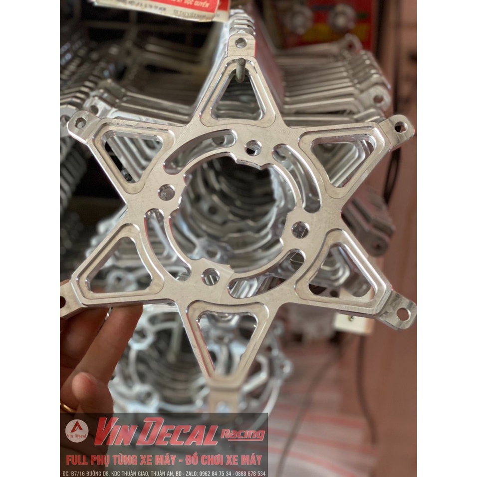 Lòng đĩa CNC khi xuống bánh nhỏ lắp đĩa zin cho winner raider satria ex 150 sonic