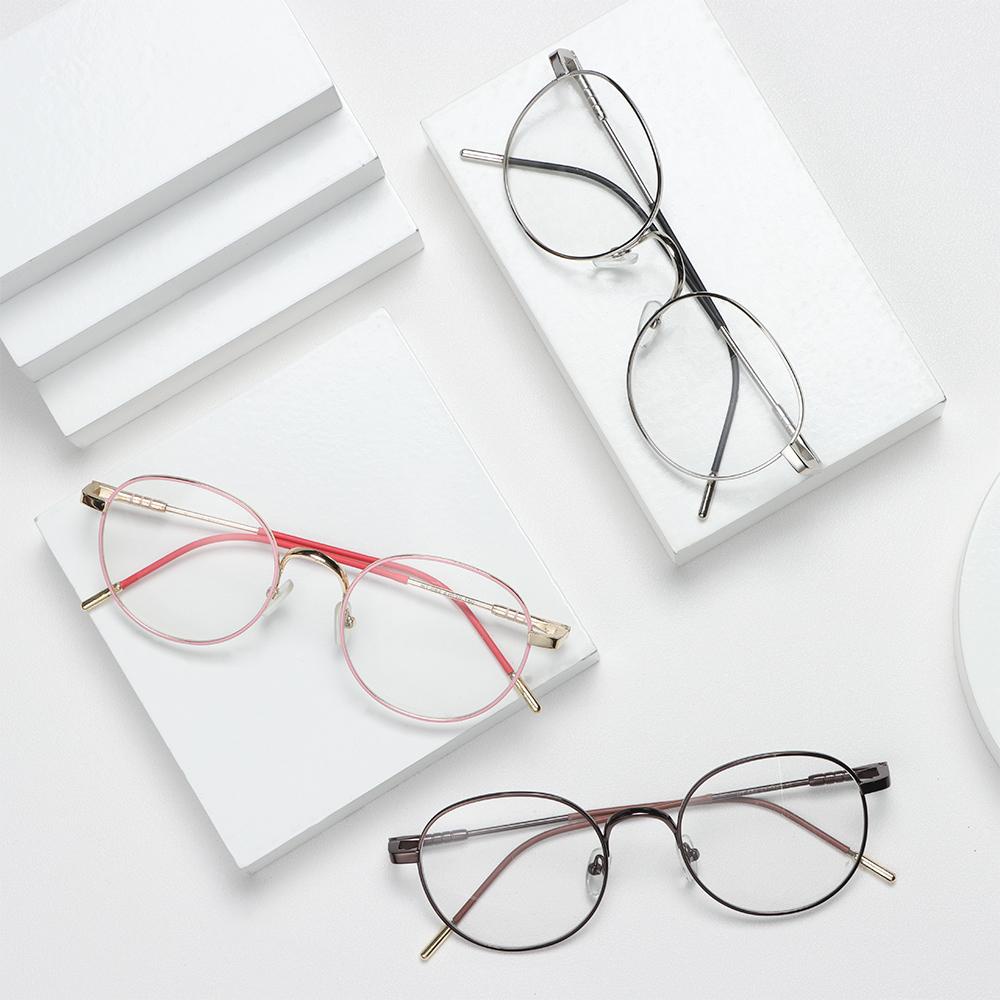 Mắt Kính Gọng Tròn Bằng Kim Loại Siêu Nhẹ Phong Cách Vintage Thời Trang