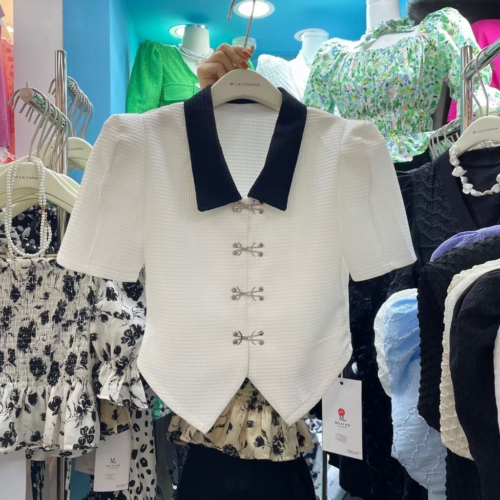 Áo Kiểu Tay Phồng Cài Nút Thời Trang Mùa Hè Hàn Quốc 2022 Mới Dành Cho Nữ