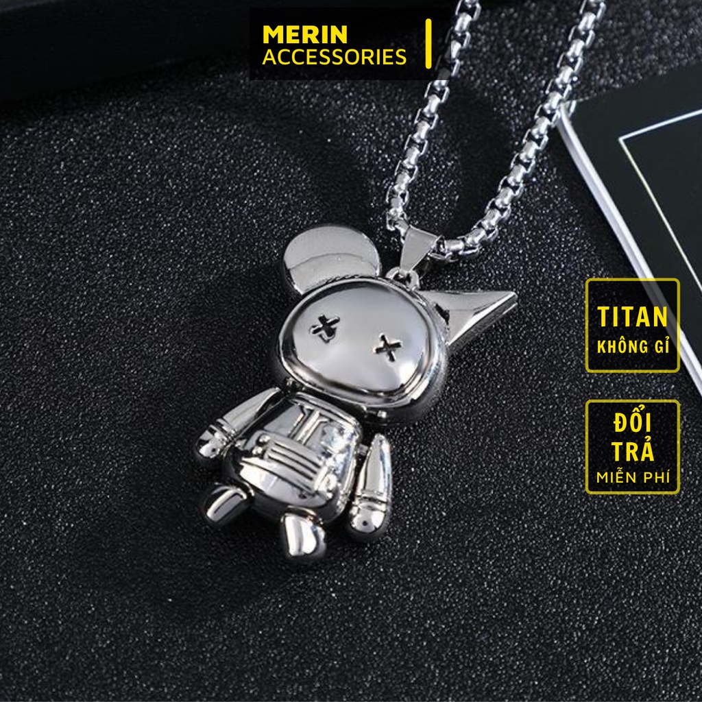 Vòng cổ dây chuyền màu bạc nam nữ unisex Titan Merin Accesories đẹp phụ kiện thời trang - Vòng cổ Benny