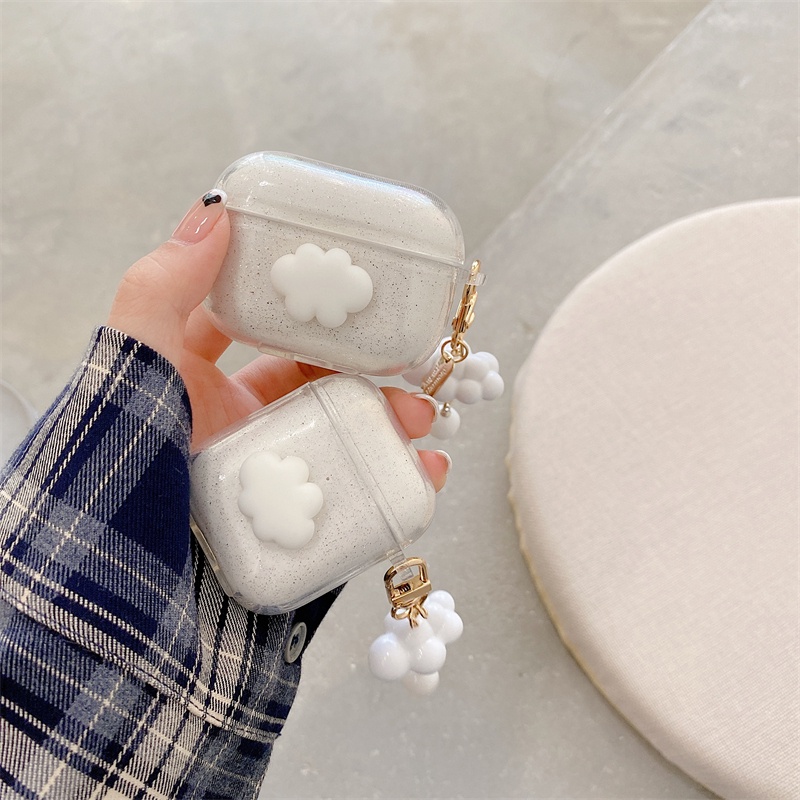 Vỏ Bảo Vệ Hộp Sạc Tai Nghe AirPods Pro 1 2 3 Bằng TPU Hình Đám Mây Dễ Thương