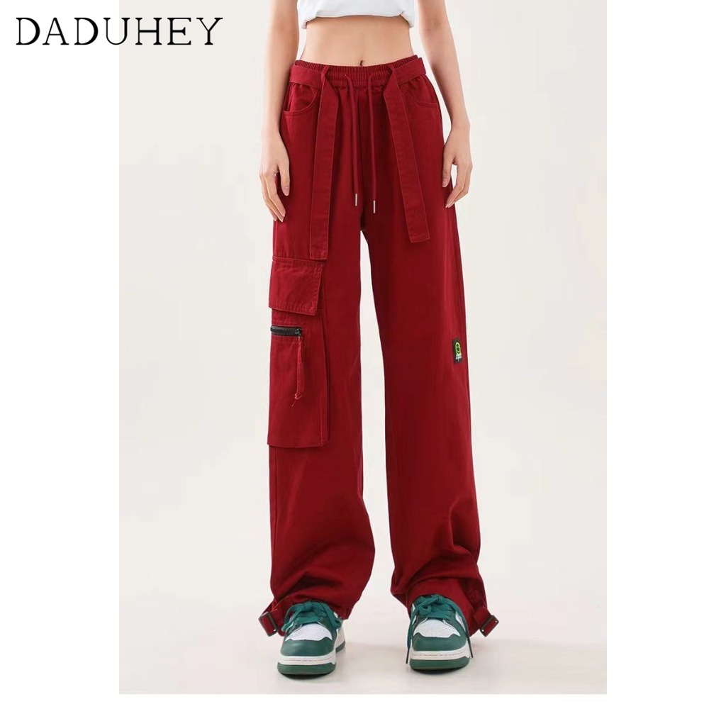 DaDuHey Men's and Women's Summer 2022 New Trendy Retro Straight Casual Pants Ins Hong Kong Style Fashion and Handsome All-Match Loose Cargo Pants