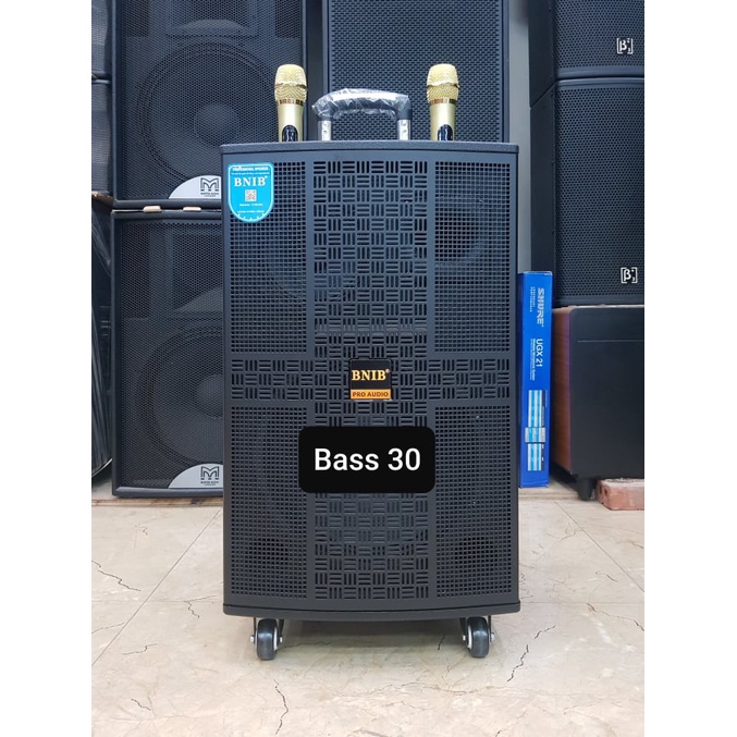 Loa kéo Karaoke Bluetooth BNIB BN-1209: Bass 30, thiết kế 3 loa,c/s 400W. Có 2 Micro không dây kim loại cao cấp đi kèm