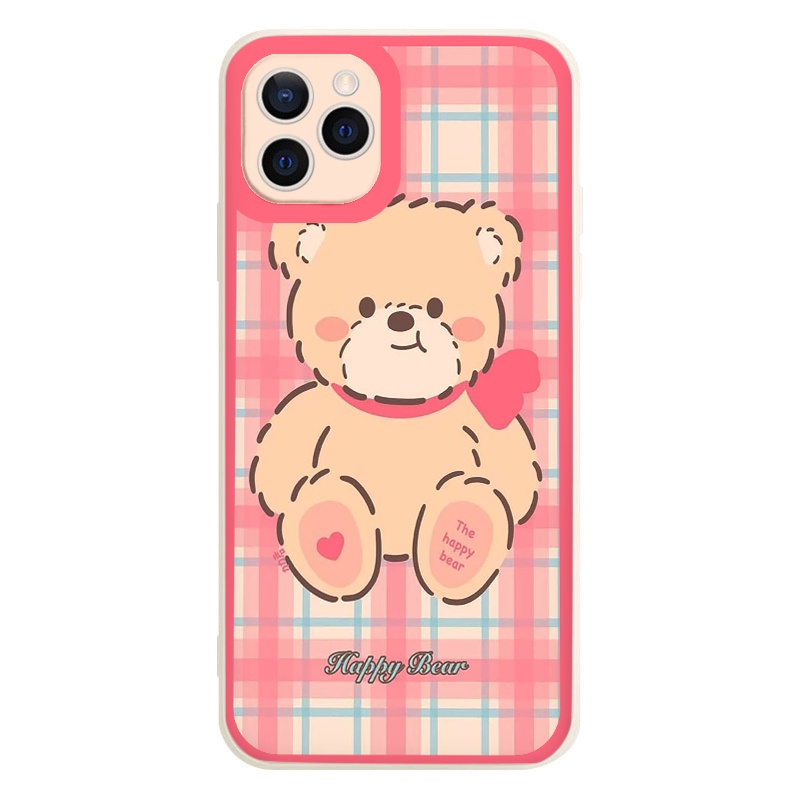 Ốp lưng Case iphone HAYPPY BEAR - ốp điện thoại iphone vuông cạnh 6/6plus7/7plus/x/xsmax/11/11pro/11promax/12/13 pro max