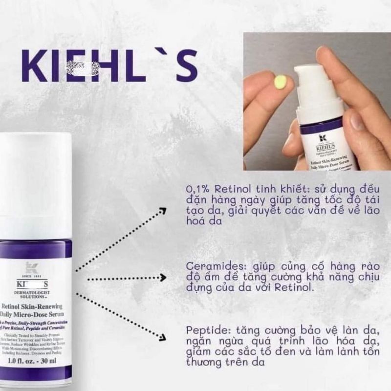 [10ml]Serum tái tạo trẻ hóa da Kiehls Retinol Micro dose