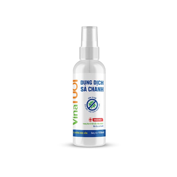 Dung dịch nước rửa tay Sả Chanh Vina Tươi 100ml  Cồn 70 độ Tinh dầu Sả Chanh nguyên chất thiên nhiên