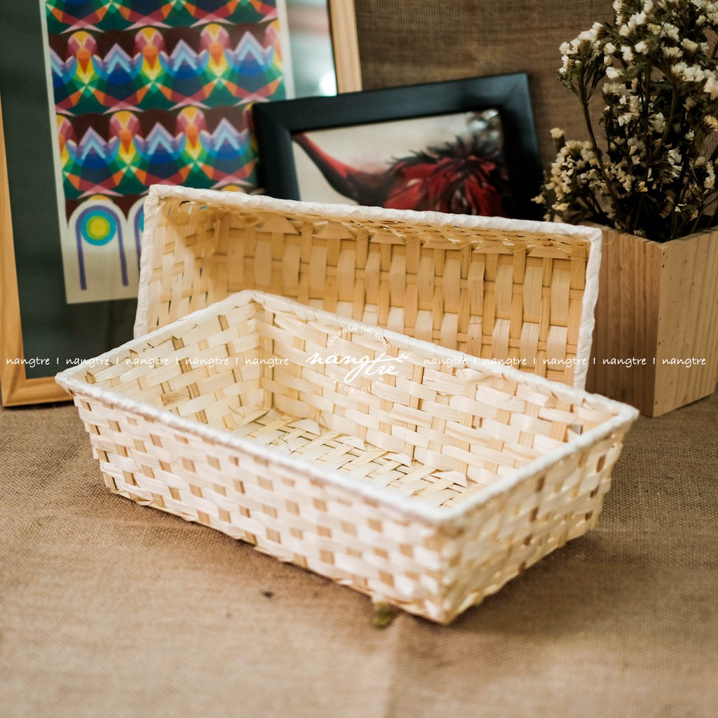 Khay tre đan gói quà, Khay tre chữ nhật
