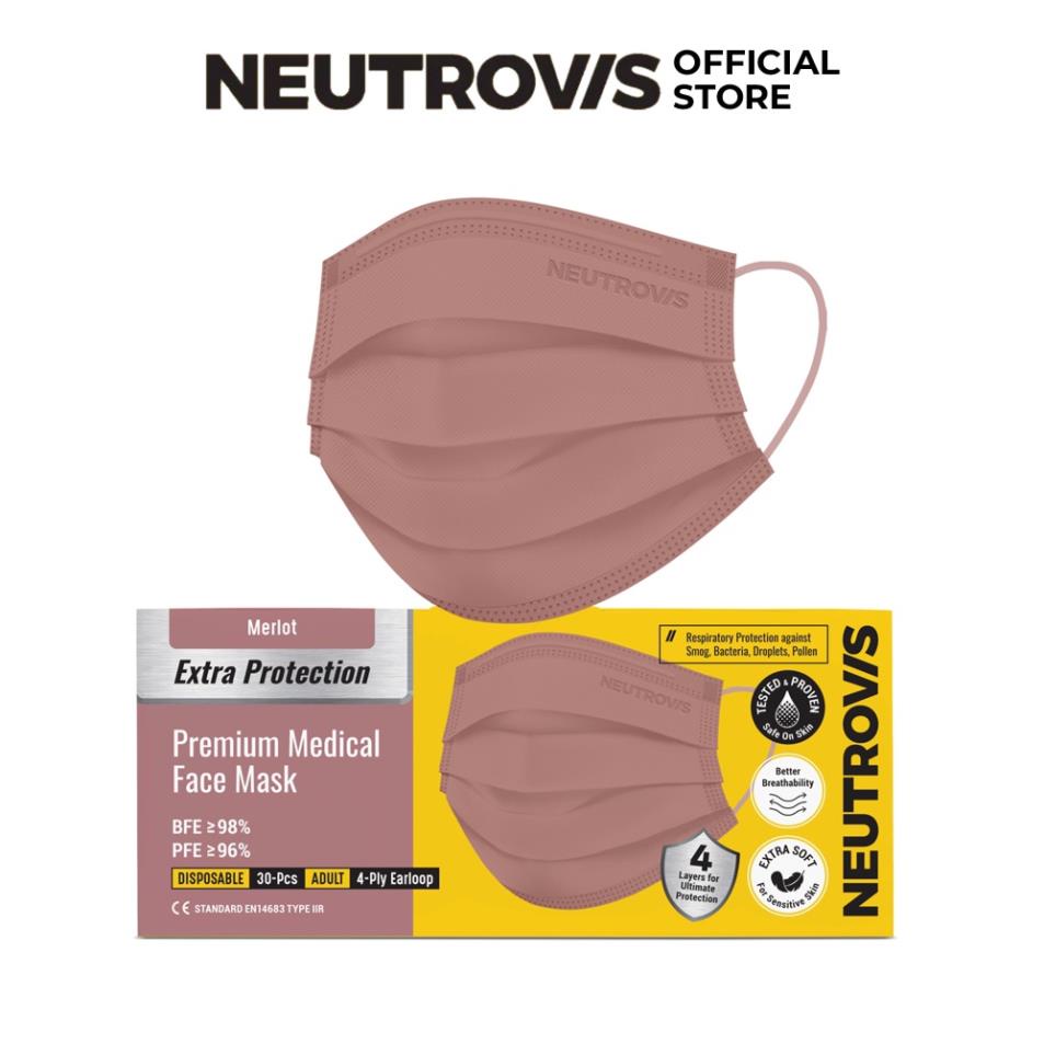 Khẩu Trang Y Tế Cao Cấp Neutrovis 4 Lớp  - Hồng Vang