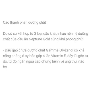 DẦU ĂN NEPTUNE GOLD CHAI 1L