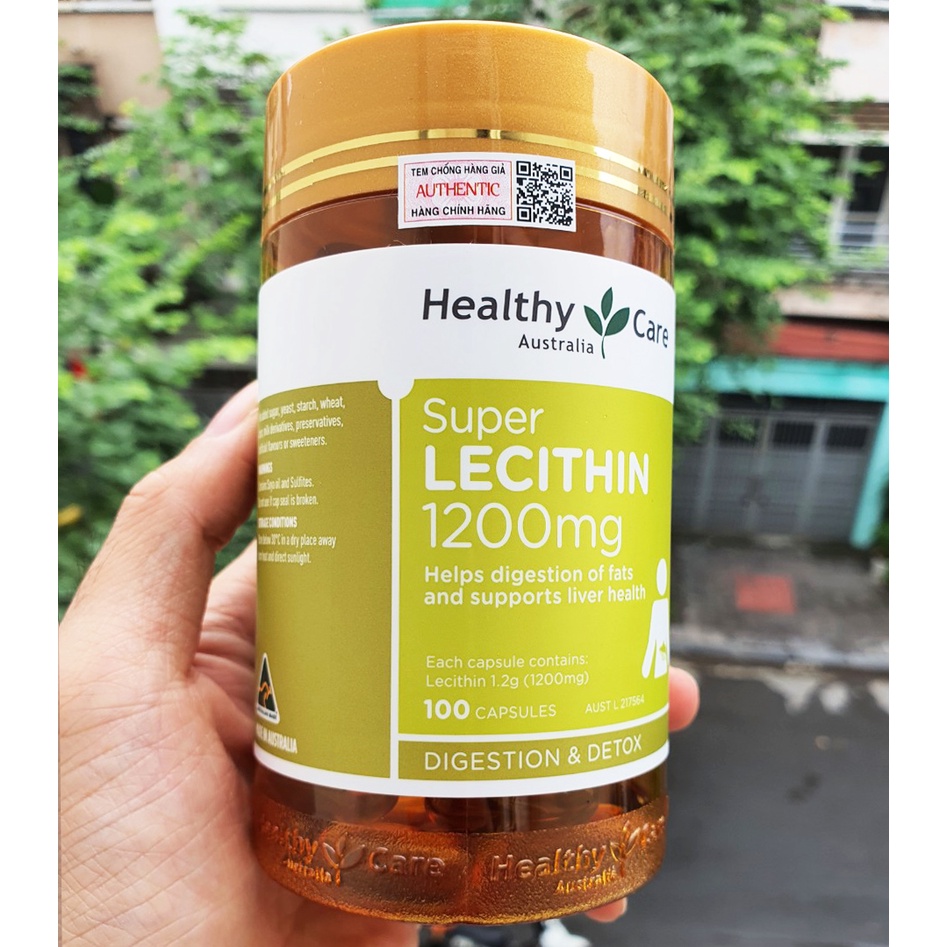 Mầm Đậu Nành Healthy Care Super Lecithin 1200mg Úc Chính Hãng 100 Viên Uống Tăng Vòng 1