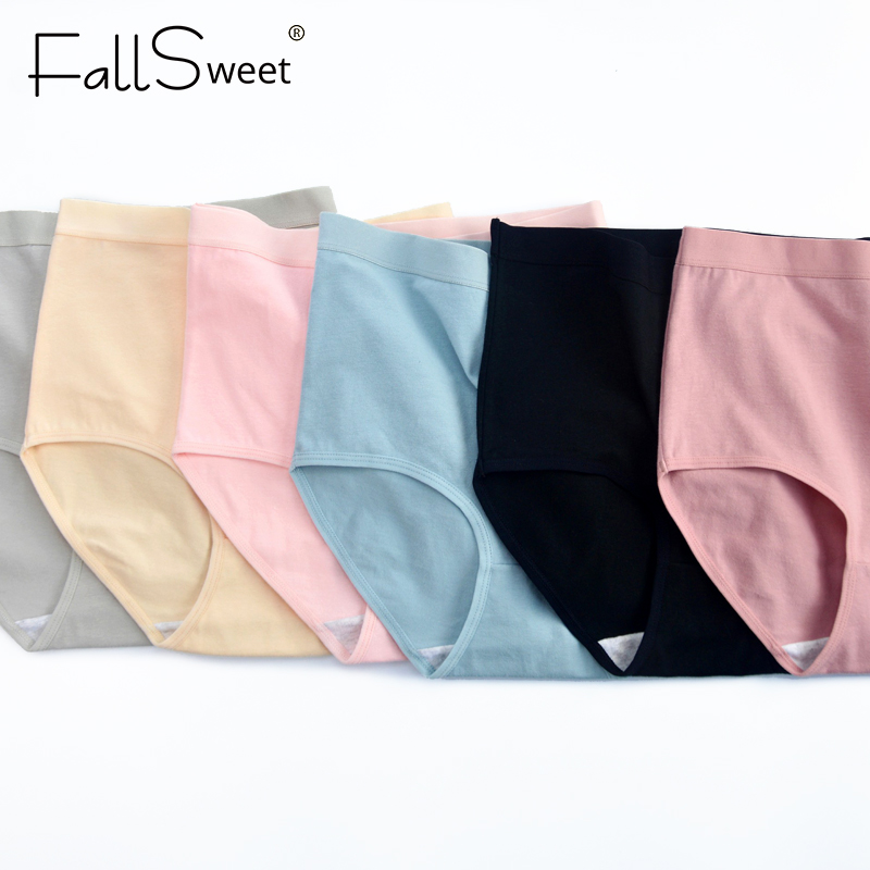 Bộ 3 quần lót FallSweet bằng cotton lưng cao thoải mái gợi cảm cho nữ