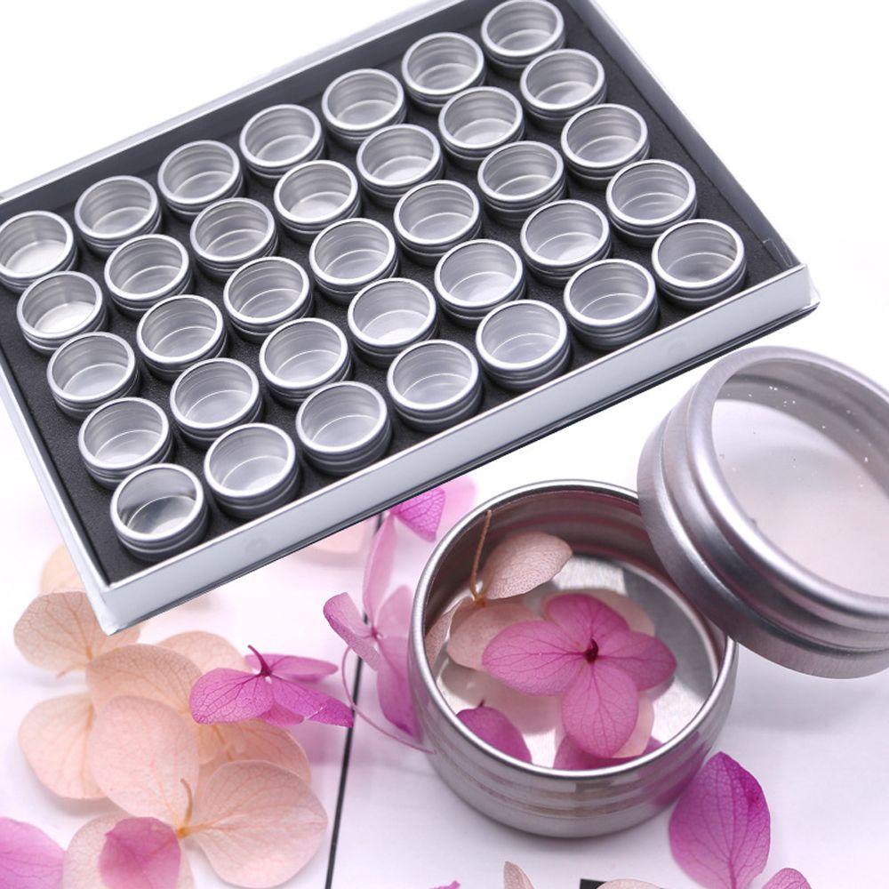 Hộp Nhôm Tròn Đựng Hạt Charm Trang Trí Móng Tay|Hộp Đựng Trang Sức Trong Suốt Có Nắp Đậy Tiện Lợi|Đĩa Đựng Thức Ăn Chất Lượng Cao