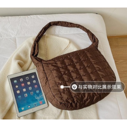 Túi đeo vai bằng cotton sức chứa lớn thiết kế mới 2021 thời trang thu đông cho nữ