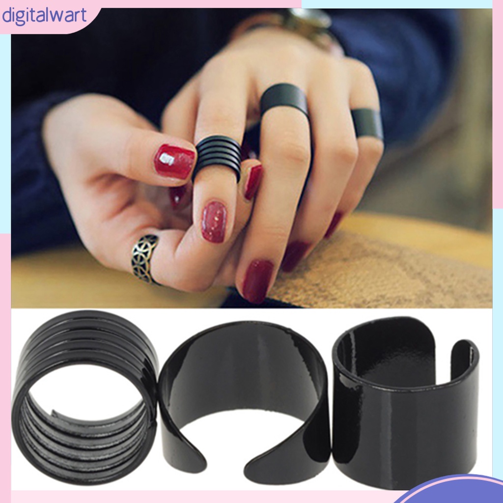 Set 3 nhẫn đeo đốt ngón tay màu đen thời trang
