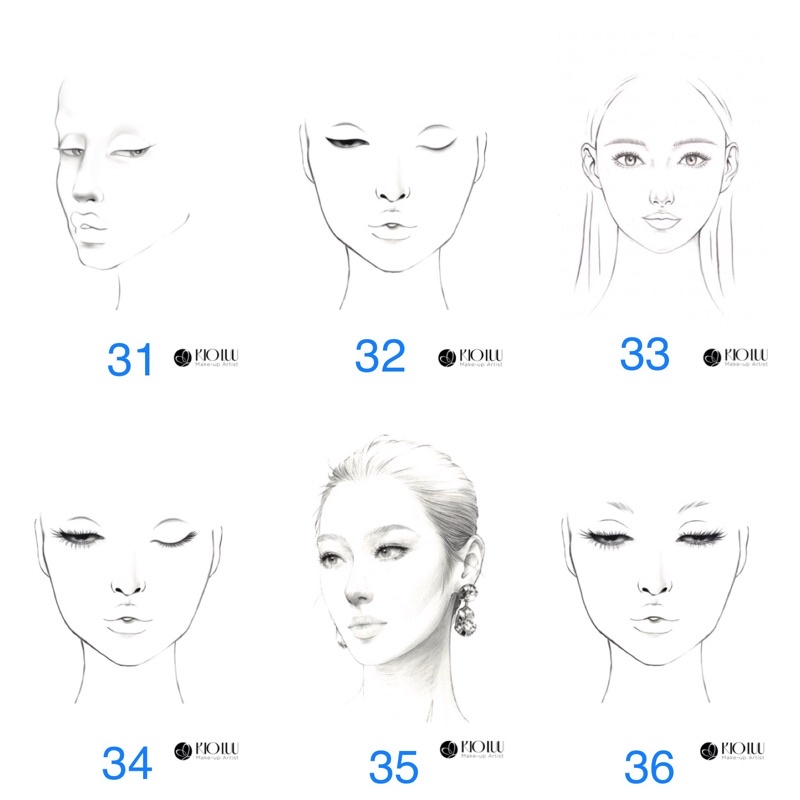 Giấy face chart tập makeup