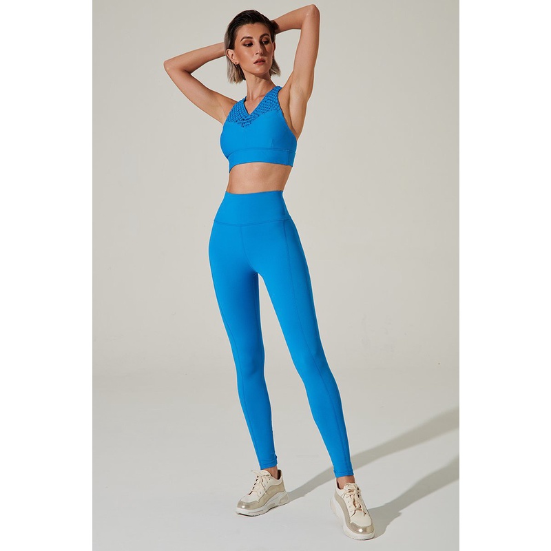 OLABEN Quần tập Yoga Gym lưng cao đan tay J'aisama Hand-Knotted Legging Sapphire Blue