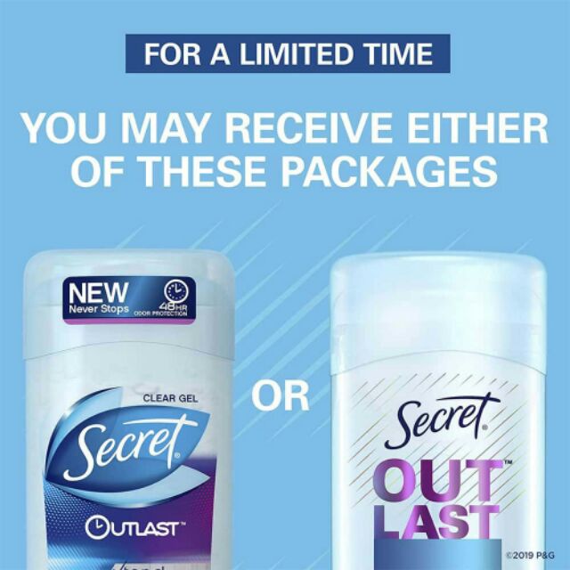 Lăn khử mùi Secret Outlast Sweat & Odor Completely Clean 73g