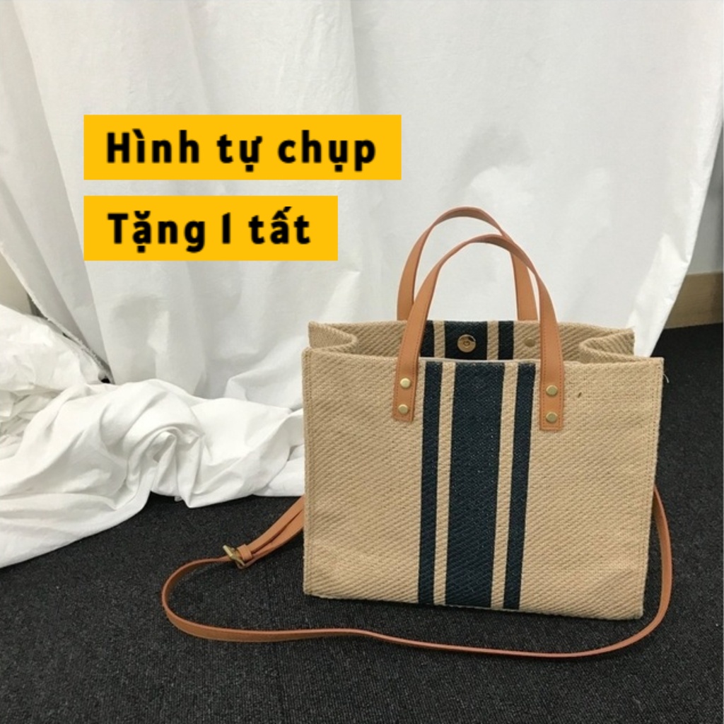 Túi xách tote vải size lớn đựng vừa a4, phong cách Hàn Quốc 2022, dùng đi làm, đi học