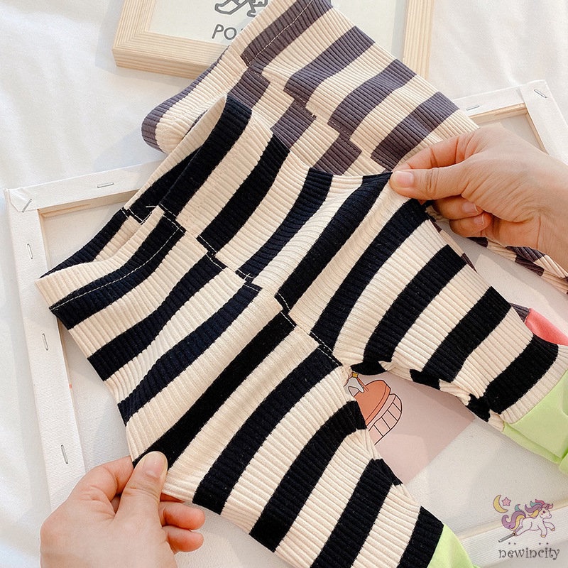 Quần Legging Kẻ Sọc Nhiều Màu Sắc Cho Bé Gái