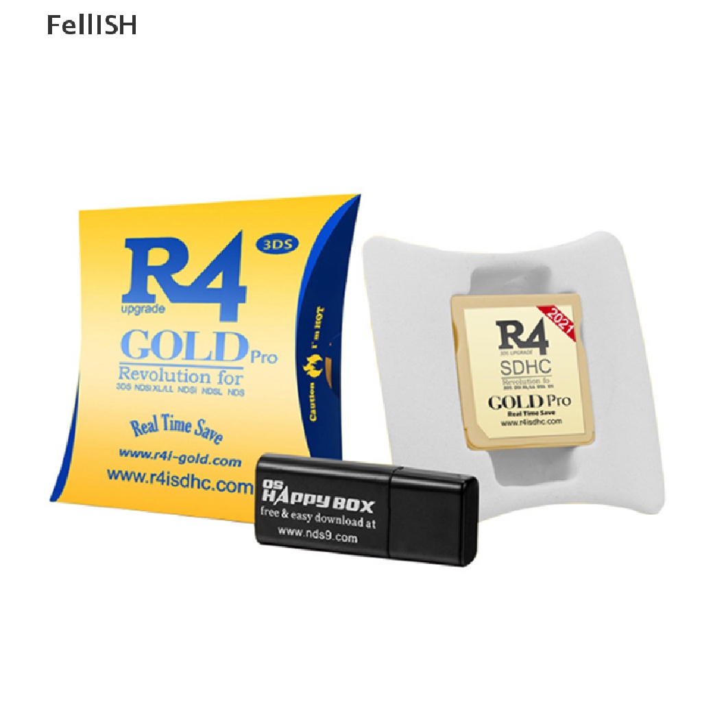 [Fel] 2021 R4 Gold Pro SDHC for DS/3DS/2DS/ Revolution Cartridge With USB Adapter COD