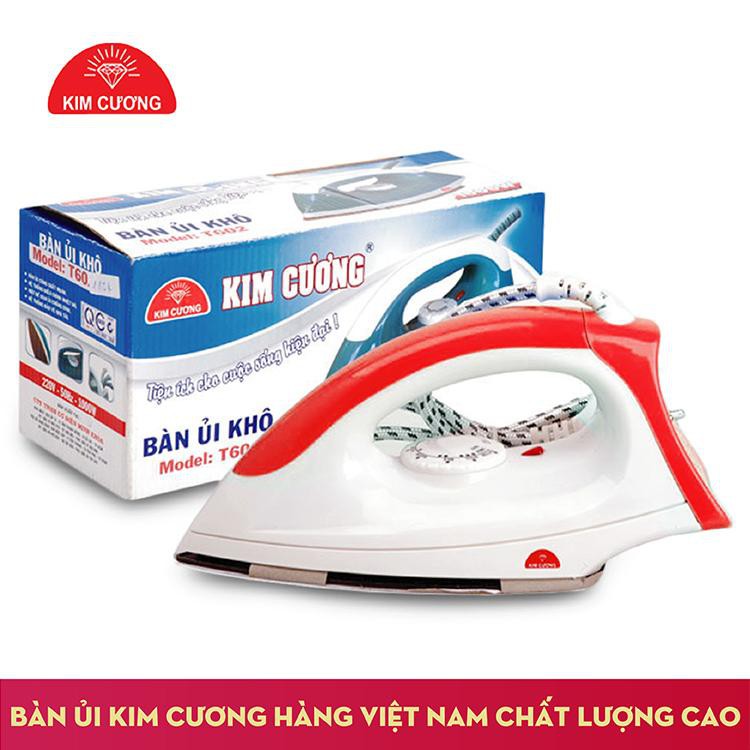 Bàn ủi khô Kim Cương T602 ( 1,000 W ) ( Màu Nâu )